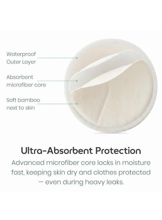 ترتيس فوط رضاعة قابلة للغسل من تورتيز، 6 قطع - فوط ثدي من الخيزران قابلة لإعادة الاستخدام للأمهات المرضعات، فسكوز الخيزران فائق النعومة، مانعة للتسرب وعالية الامتصاص، فوط رضاعة صديقة للبيئة مع حقيبة غسيل - TTS720 - Image 3